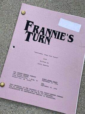 Vtg Frannie’s Turn 90s TV Sitcom Production First Draft Script Wrap Your Guava